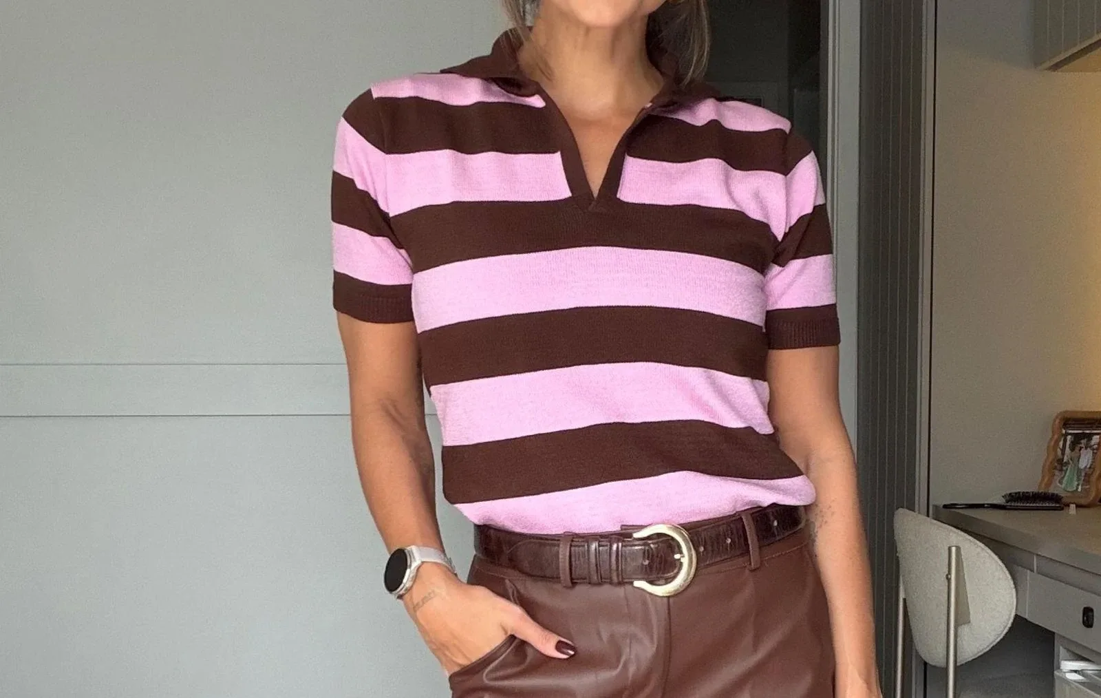 Gola Polo Listrado em Modal 