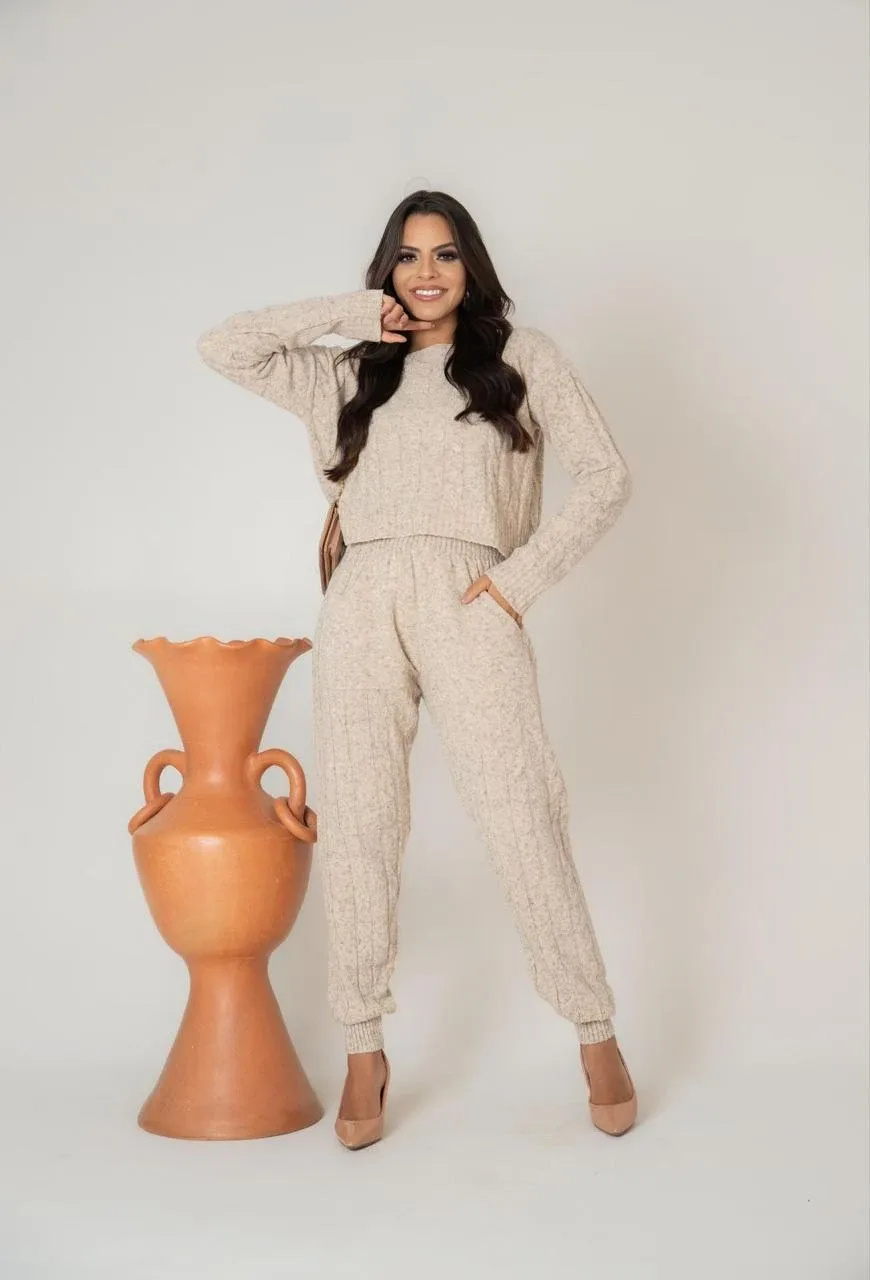 Conjunto Calça e Blusa Manga Longa 