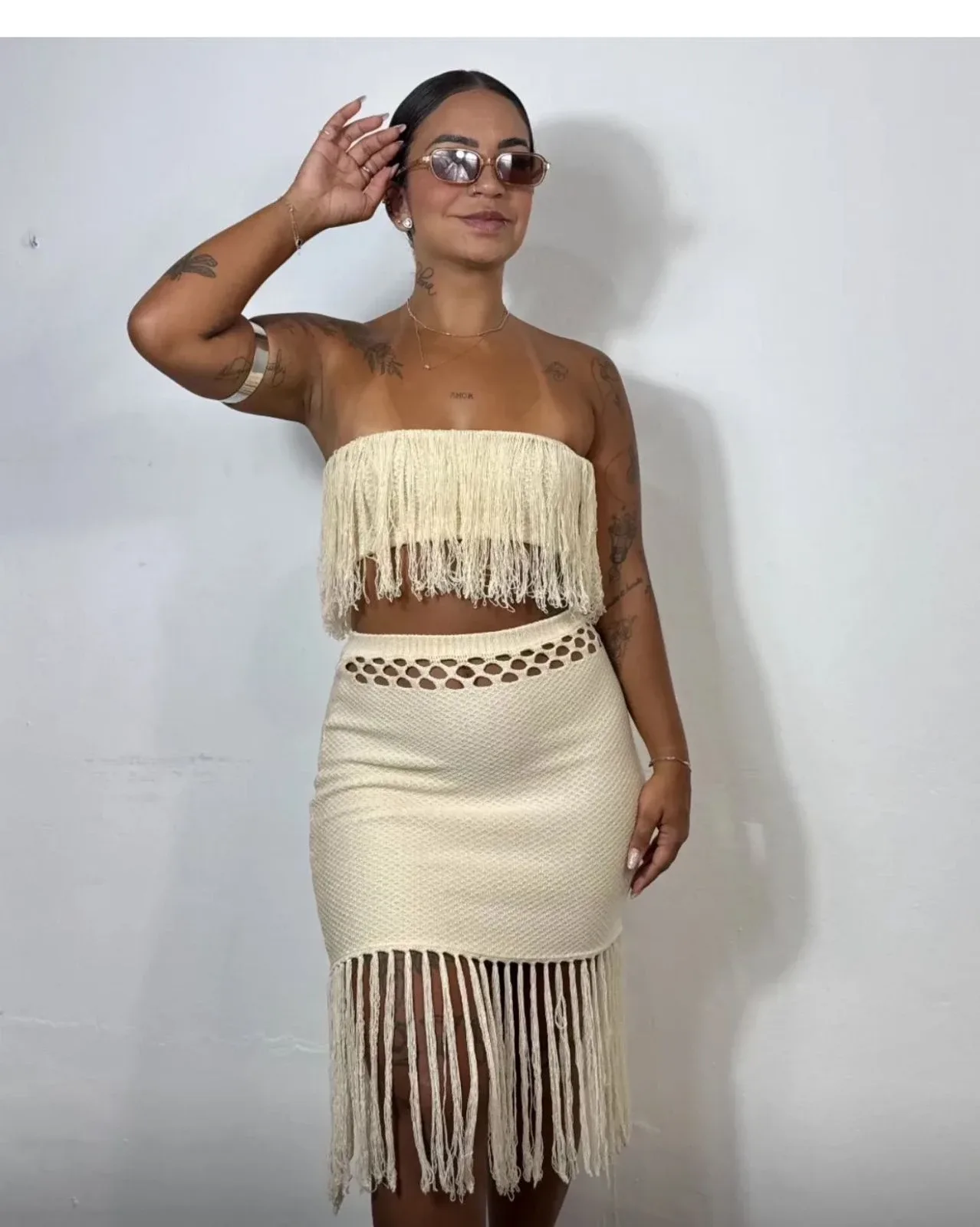 Conjunto Top e Saia 