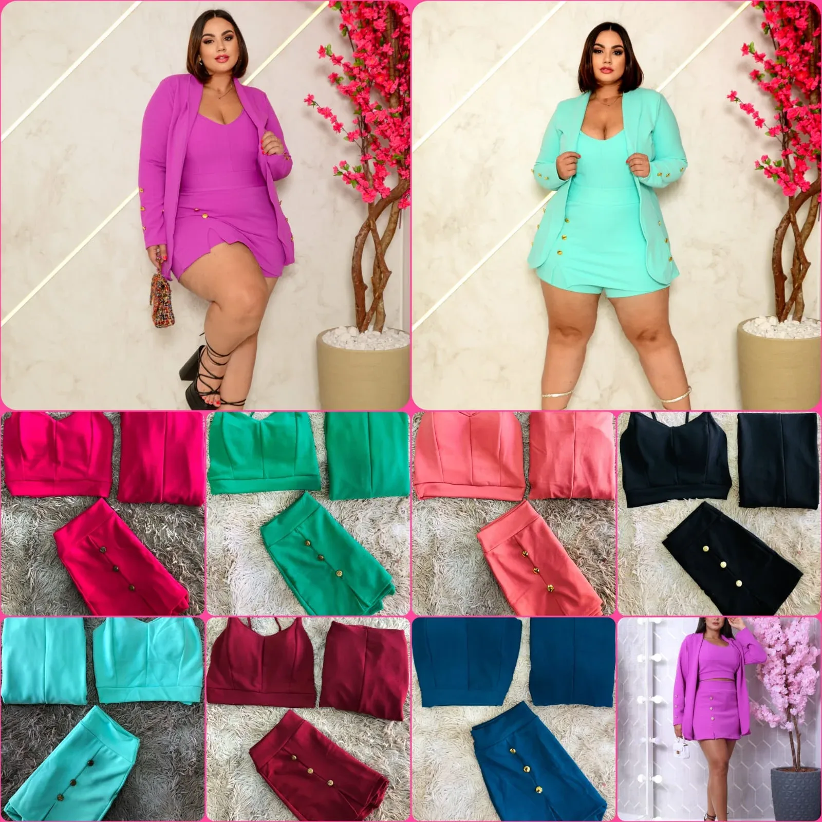 Blazer Shorts em Malha Crepe 