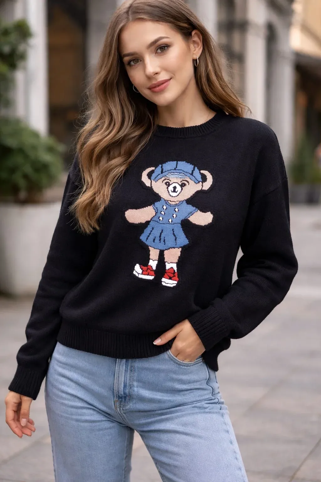 Blusa Manga Longa Ursinho 