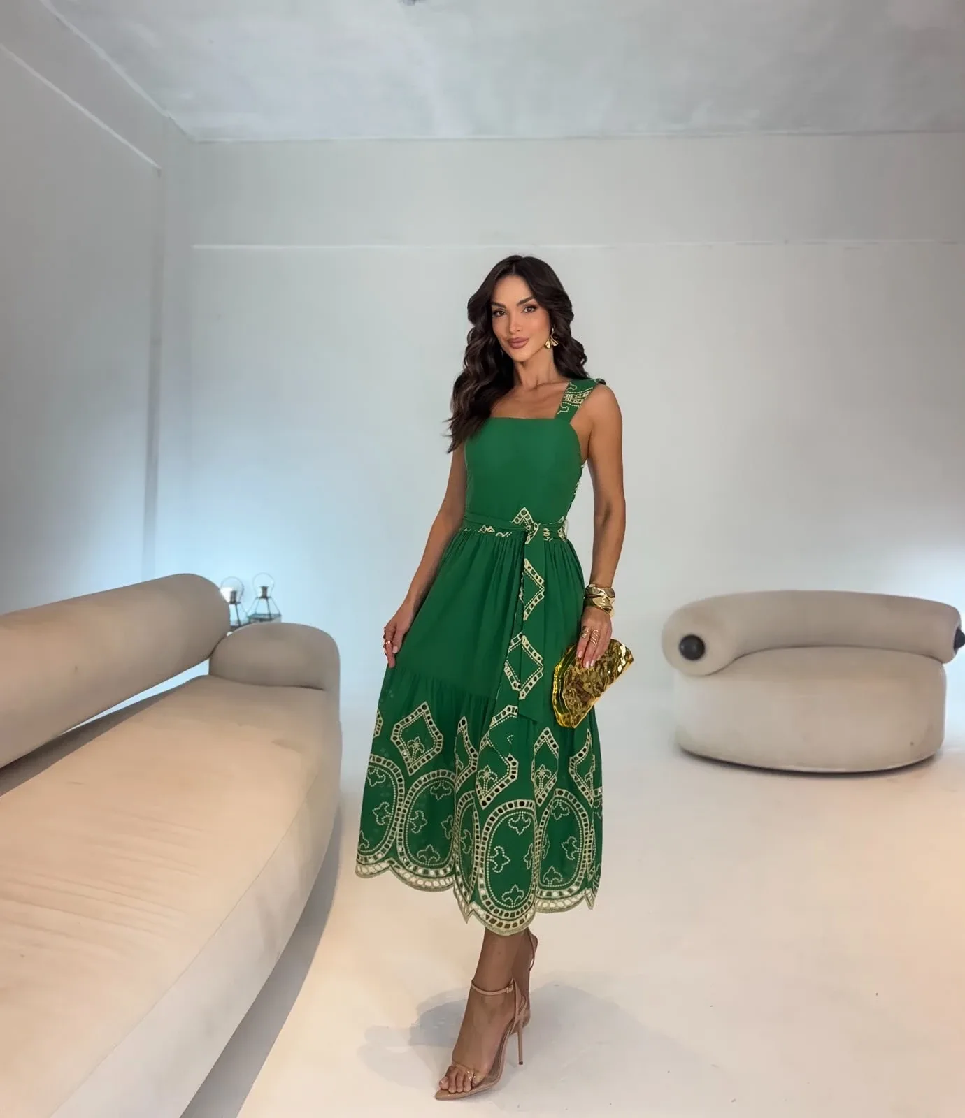 VESTIDO LONGUETE TECIDO LEISSE ALÇA GROSA ,MARAVILHOSO