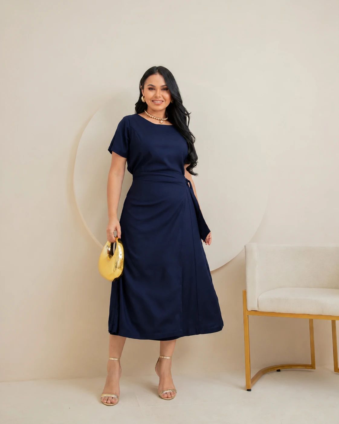 Vestido Envelope com corda lateral (M e G)