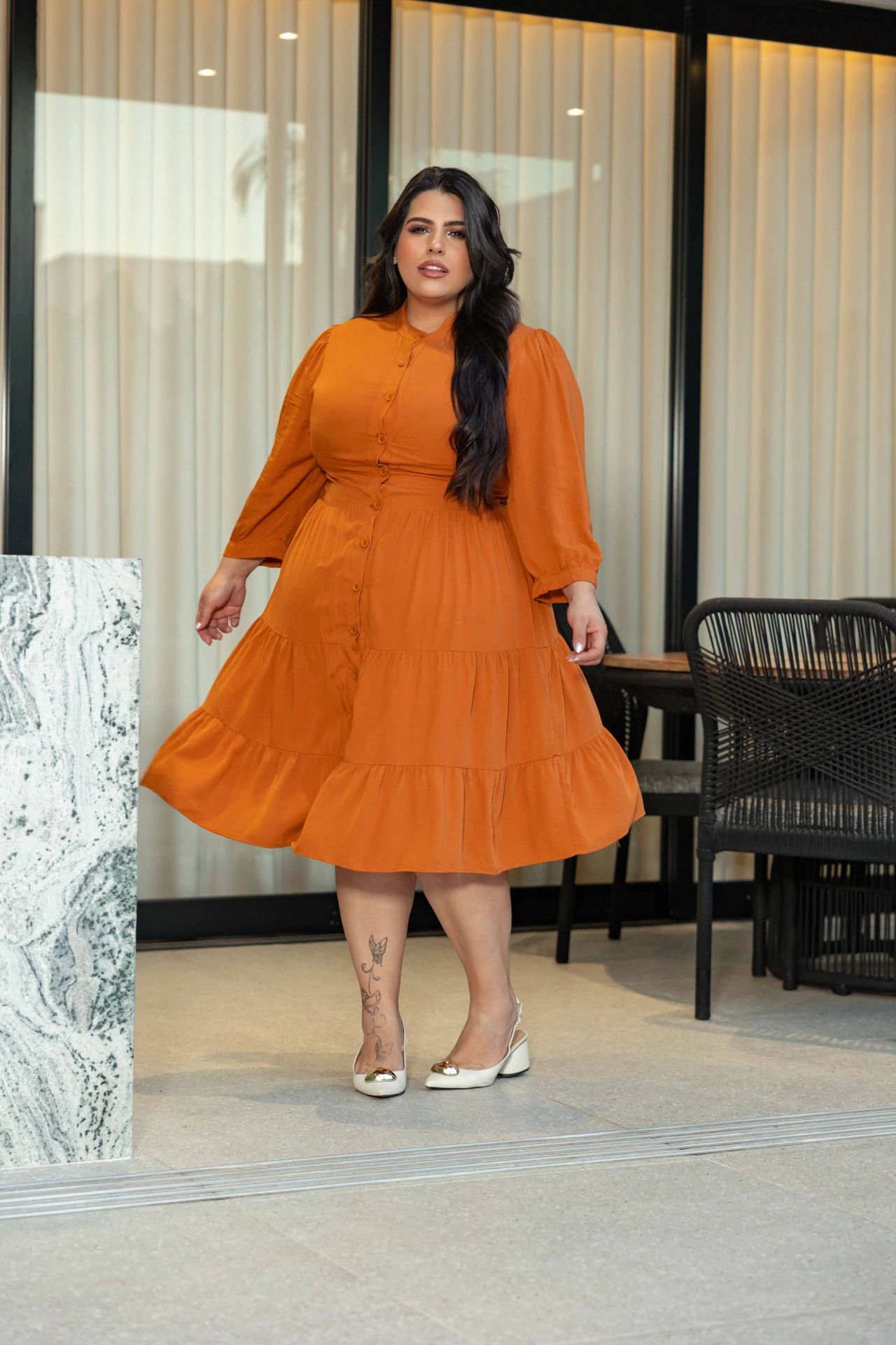 Vestido Clarisse Viscolinho Manga 3/4
